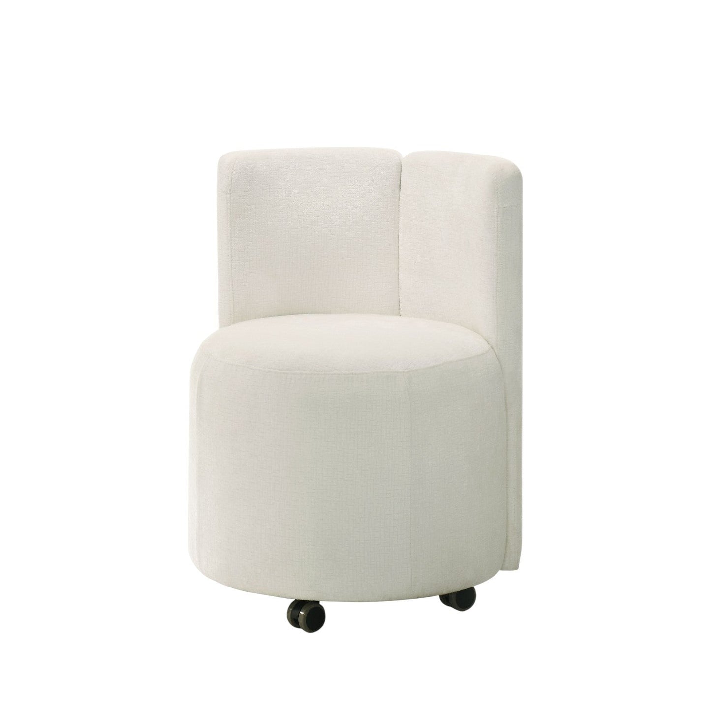 White Swivel Dining Chair with Upholstered Seat - 1st Choice Furniture Direct
