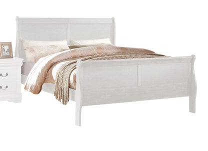 White Twin Sleigh Bed with Curved Headboard & Low Footboard - 1st Choice Furniture Direct