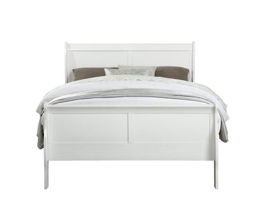 White Twin Sleigh Bed with Curved Headboard & Low Footboard - 1st Choice Furniture Direct