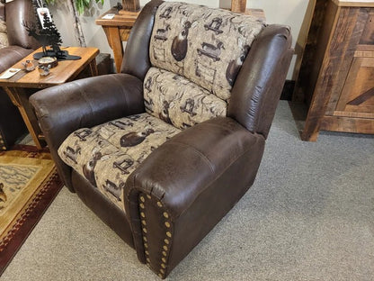 Whitetail Deer & Duck Hunting Rocker Recliner | Faux Leather Lodge Chair - 1st Choice Furniture Direct