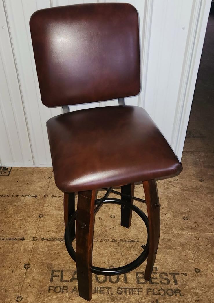 William Sheppee 16" Seats Stave Bar Counter Stools Genuine Leather - 1st Choice Furniture Direct
