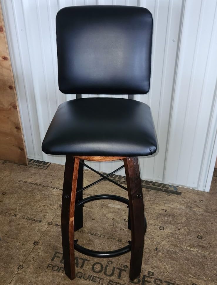 William Sheppee 16" Seats Stave Bar Counter Stools Genuine Leather - 1st Choice Furniture Direct