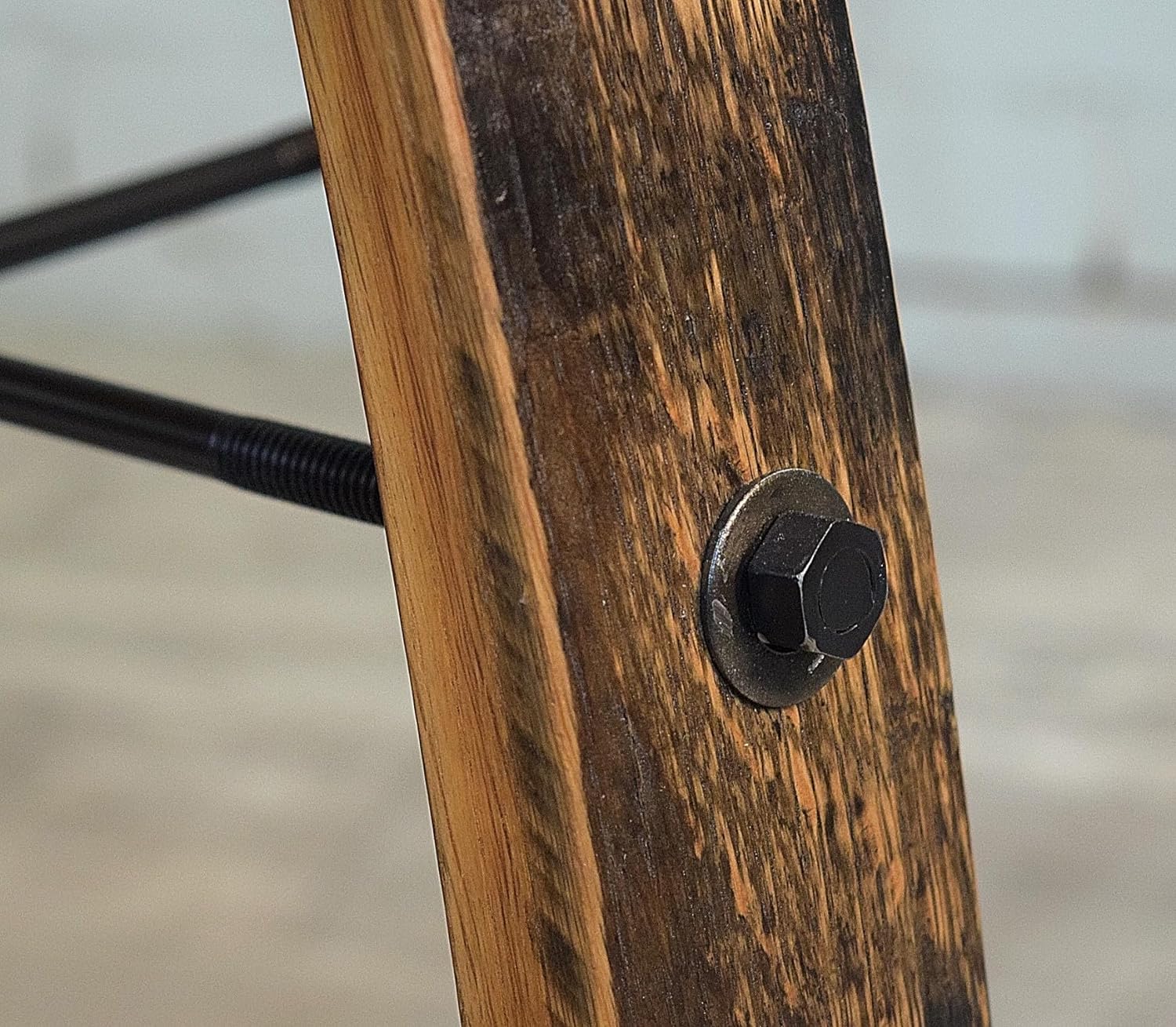 William Sheppee 16" Seats Stave Bar Counter Stools Genuine Leather - 1st Choice Furniture Direct