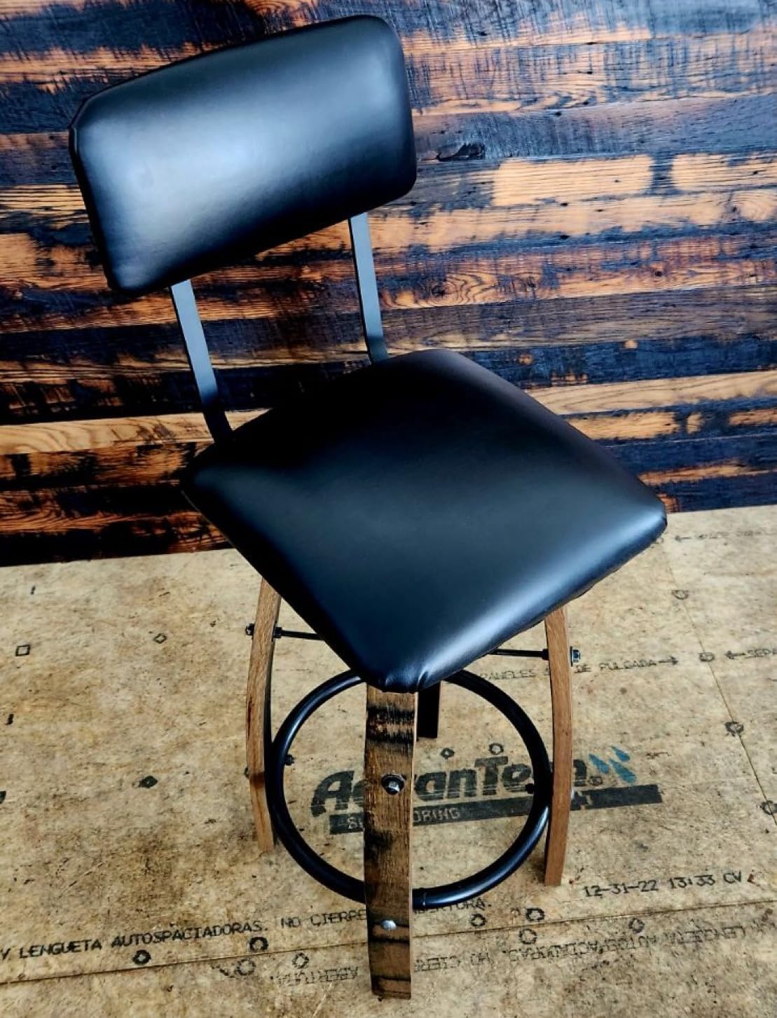William Sheppee 16" Seats Stave Bar Counter Stools Genuine Leather - 1st Choice Furniture Direct