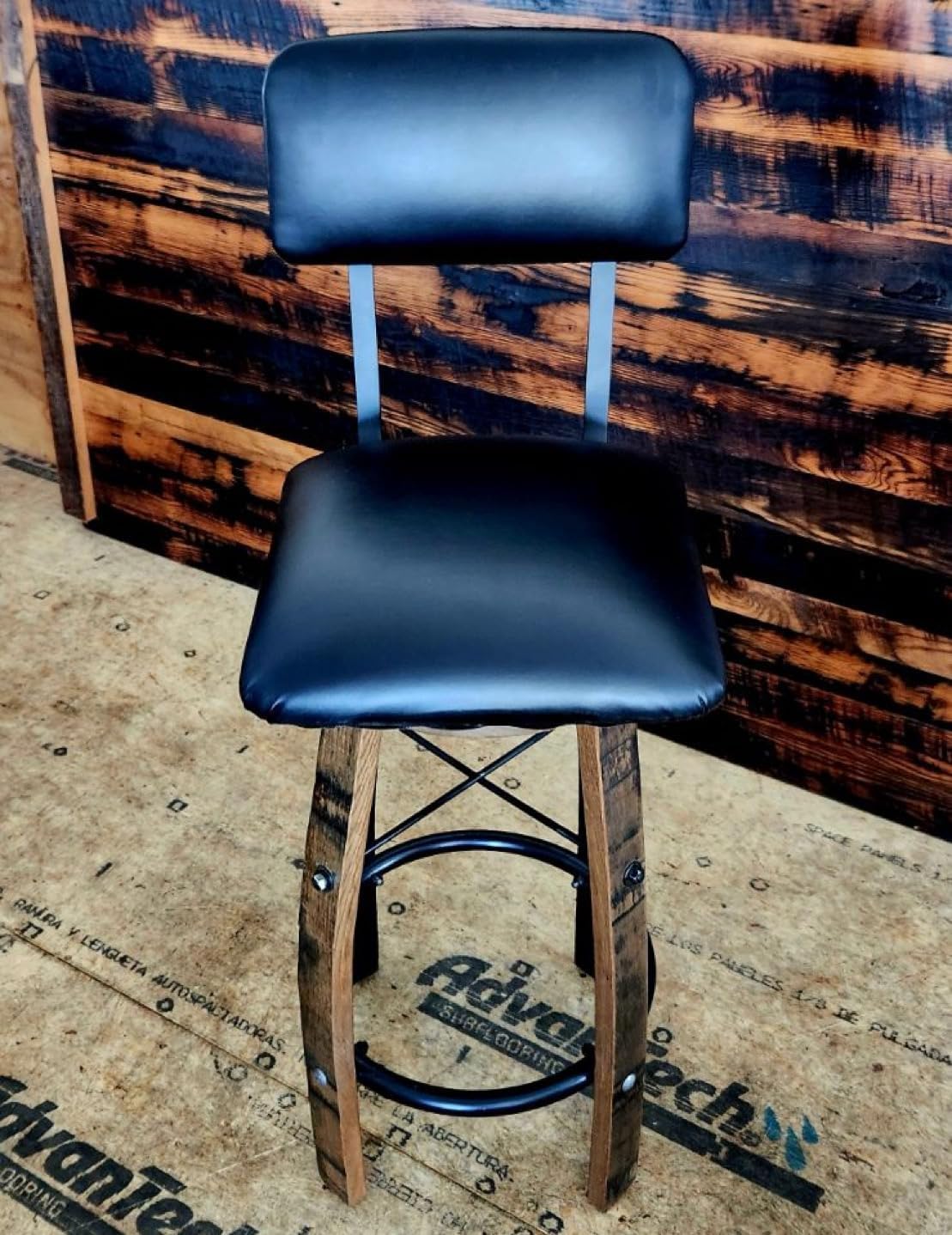 William Sheppee 16" Seats Stave Bar Counter Stools Genuine Leather - 1st Choice Furniture Direct