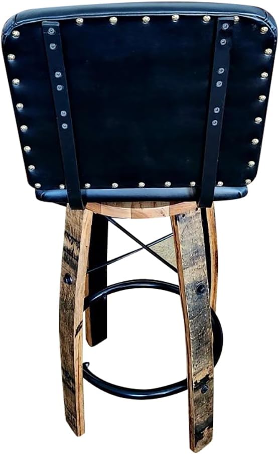 William Sheppee 16" Seats Stave Bar Counter Stools Genuine Leather - 1st Choice Furniture Direct