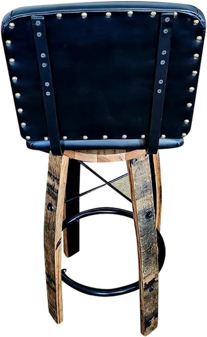 William Sheppee 16" Seats Stave Bar Counter Stools Genuine Leather - 1st Choice Furniture Direct