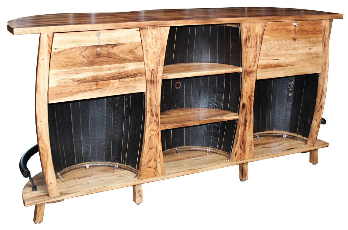 William Sheppee Amish Whiskey Barrel Triple Bar Unrivaled Craftsmanship - 1st Choice Furniture Direct