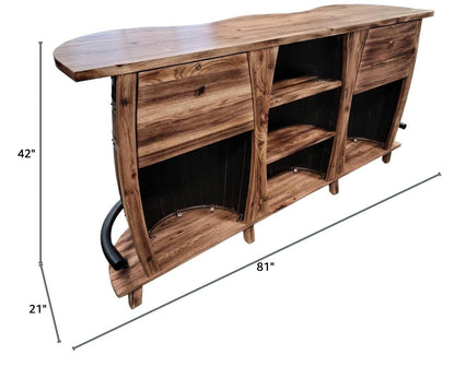 William Sheppee Amish Whiskey Barrel Triple Bar Unrivaled Craftsmanship - 1st Choice Furniture Direct