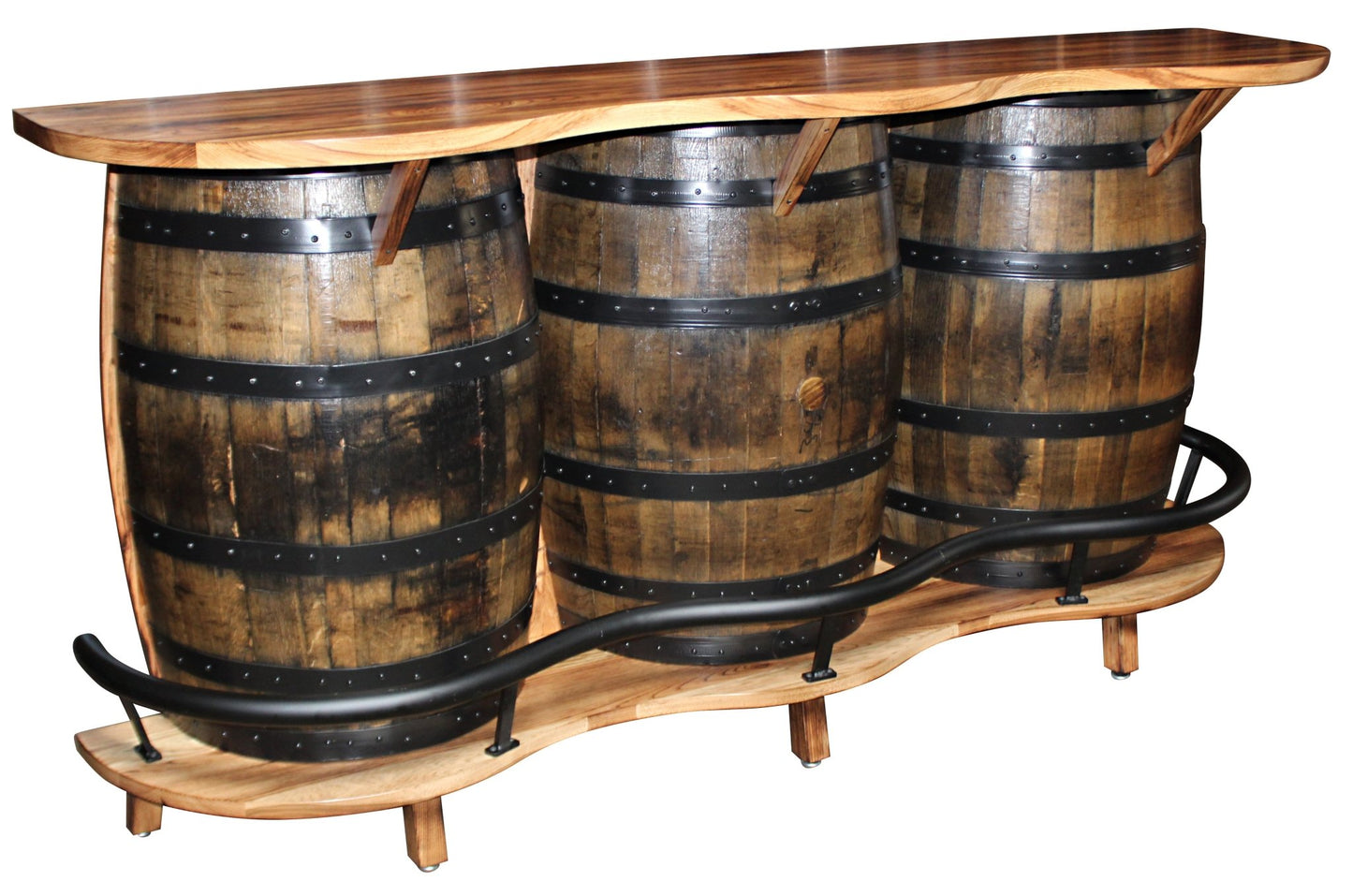 William Sheppee Amish Whiskey Barrel Triple Bar Unrivaled Craftsmanship - 1st Choice Furniture Direct