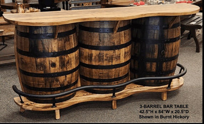 William Sheppee Amish Whiskey Barrel Triple Bar Unrivaled Craftsmanship - 1st Choice Furniture Direct