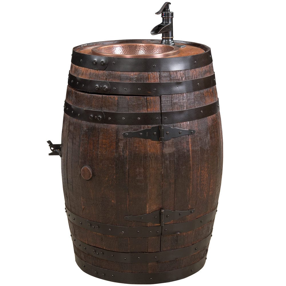 William Sheppee Authentic Unique Shooter's Whiskey Barrel Vanity - 1st Choice Furniture Direct