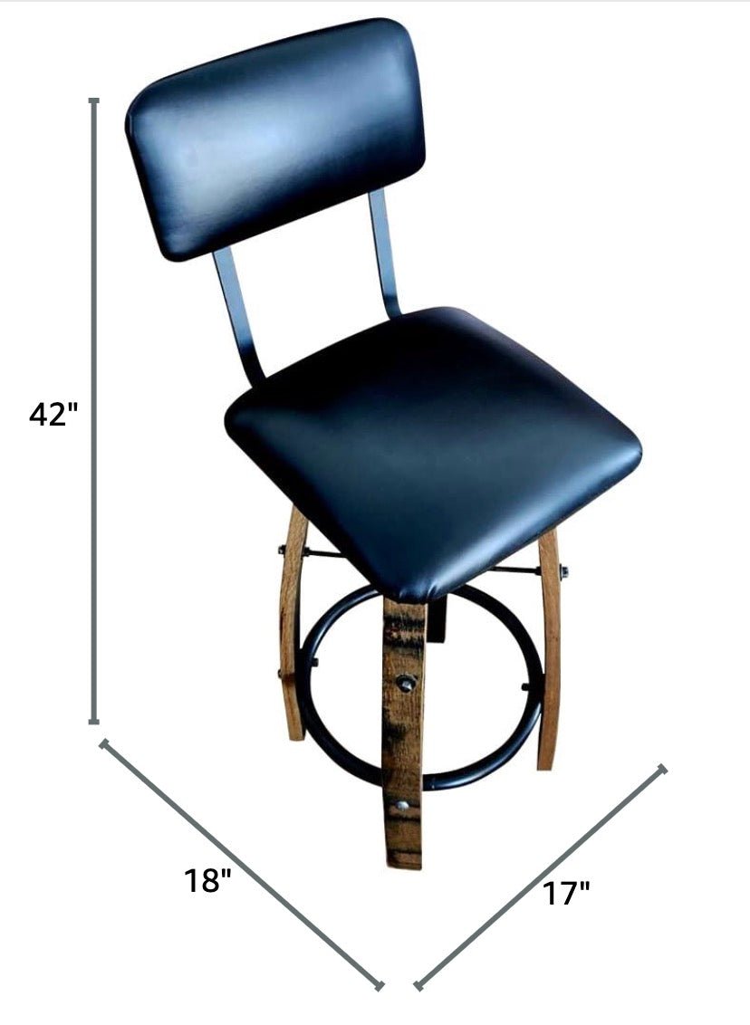 William Sheppee Bar Stool with Swivel Cushioned Seat & Back - 1st Choice Furniture Direct