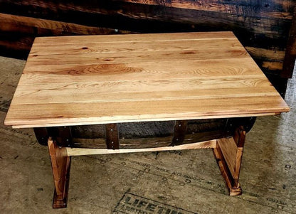 William Sheppee Handcrafted Whiskey Barrel Coffee Table Lift Top Design - 1st Choice Furniture Direct