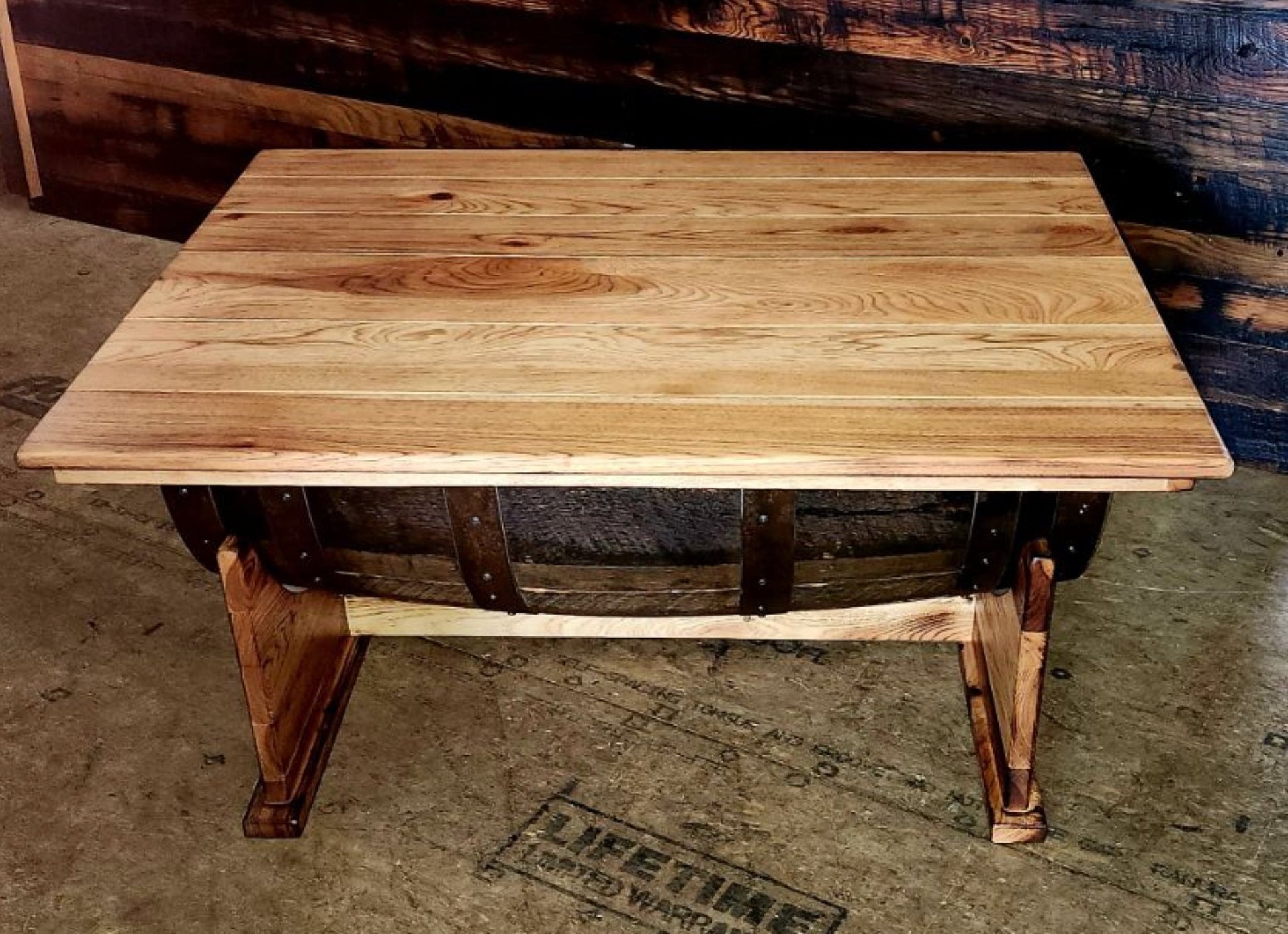 William Sheppee Handcrafted Whiskey Barrel Coffee Table Lift Top Design - 1st Choice Furniture Direct