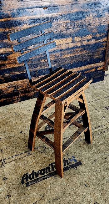 William Sheppee Premium Quality Rustic Swivel Bar Stool with Back - 1st Choice Furniture Direct