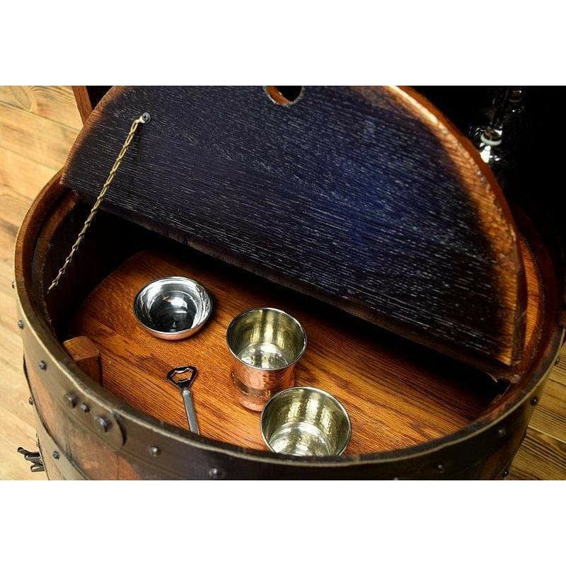 William Sheppee Premium Rustic Shooters Whiskey Barrel Bar Cabinet - 1st Choice Furniture Direct