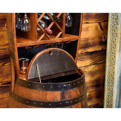 William Sheppee Premium Rustic Shooters Whiskey Barrel Bar Cabinet - 1st Choice Furniture Direct