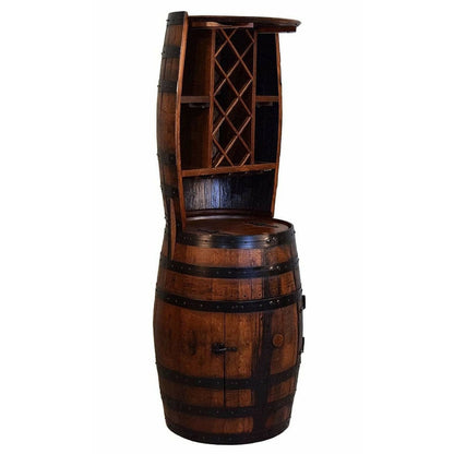 William Sheppee Premium Rustic Shooters Whiskey Barrel Bar Cabinet - 1st Choice Furniture Direct