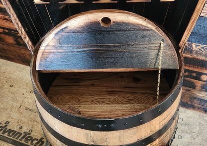 William Sheppee Premium Rustic Shooters Whiskey Barrel Bar Cabinet - 1st Choice Furniture Direct