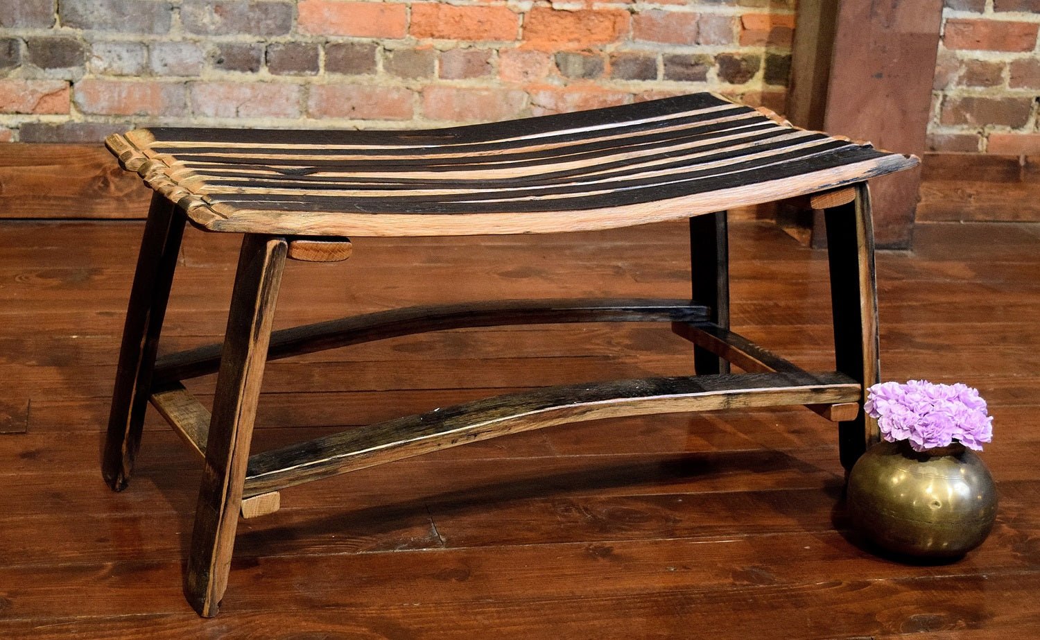 William Sheppee Premium Whiskey Rustic Stave Shooter's Bench - SHO040 - 1st Choice Furniture Direct