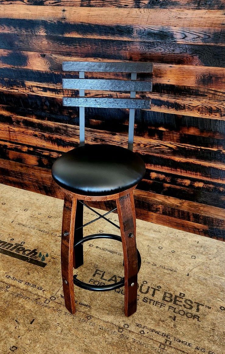 William Sheppee Reverse Leg Stool with swivel cushioned seat 16" round 30" - 1st Choice Furniture Direct