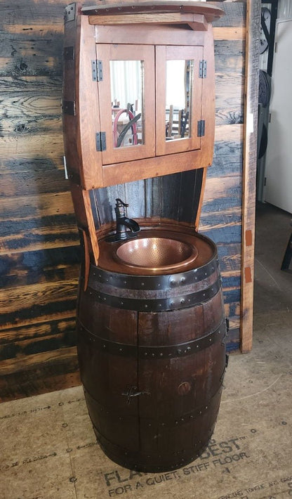 William Sheppee Rustic Premium Quality Whiskey Barrel Vanity - SHO133 - 1st Choice Furniture Direct