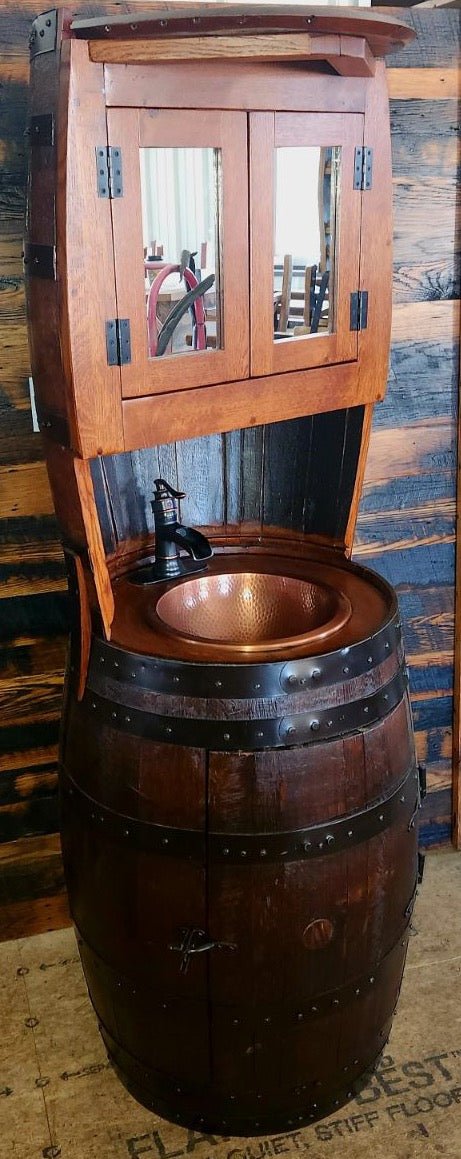 William Sheppee Rustic Premium Quality Whiskey Barrel Vanity - SHO133 - 1st Choice Furniture Direct