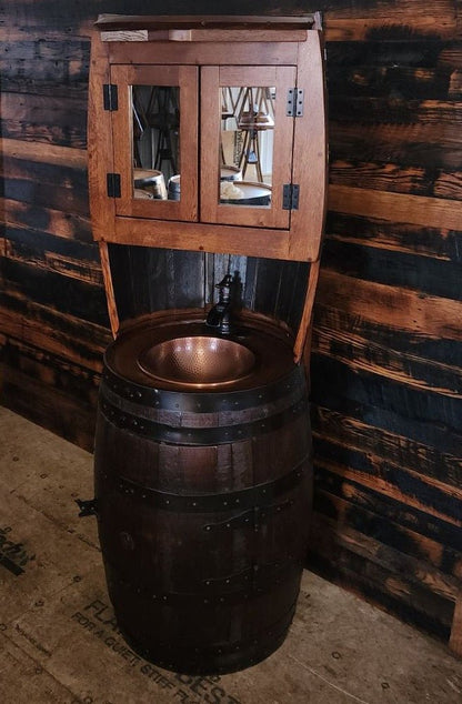 William Sheppee Rustic Premium Quality Whiskey Barrel Vanity - SHO133 - 1st Choice Furniture Direct