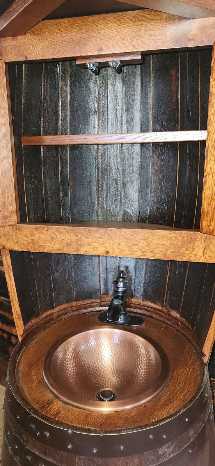 William Sheppee Rustic Premium Quality Whiskey Barrel Vanity - SHO133 - 1st Choice Furniture Direct