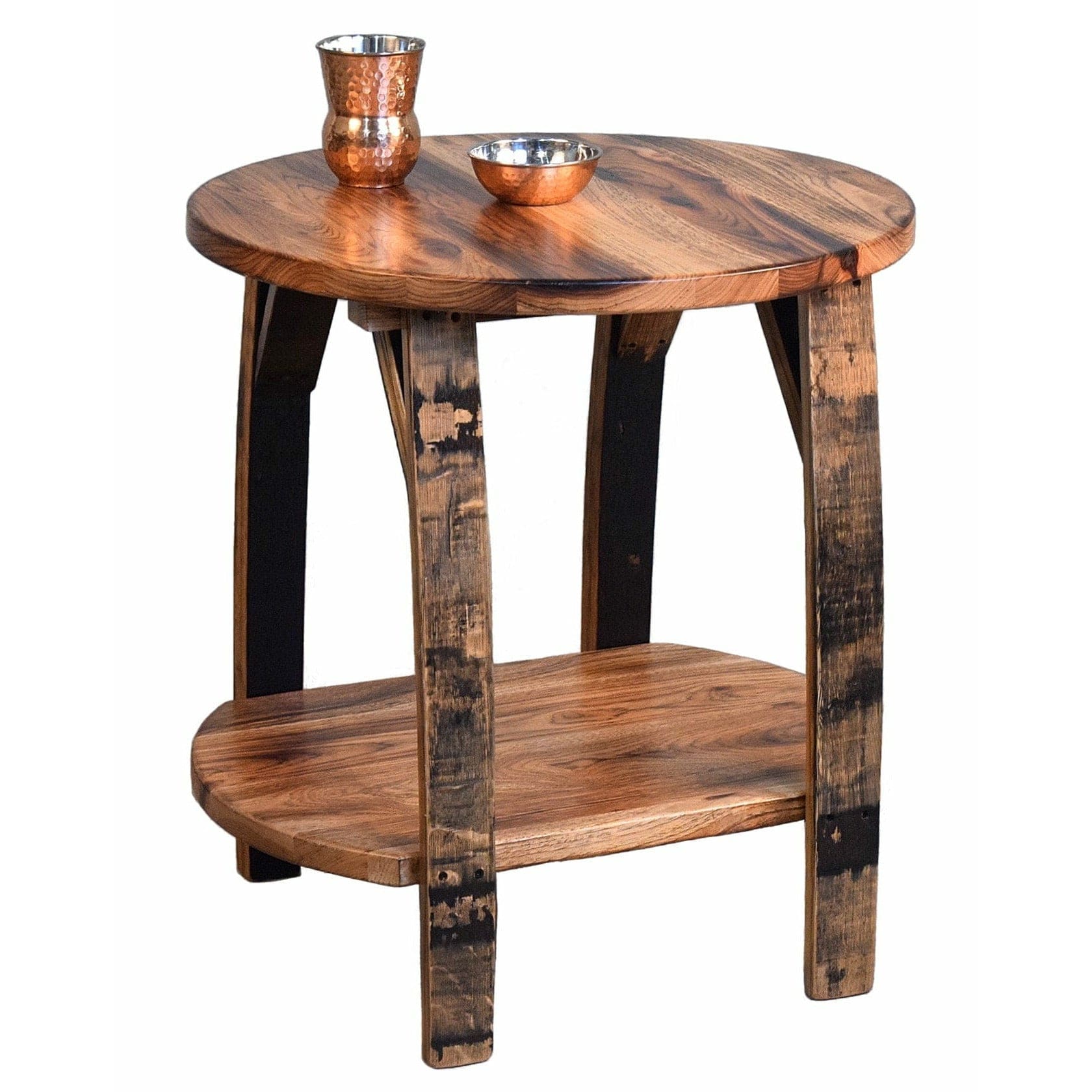 William Sheppee Shooter's Whiskey Barrel Burnt Hickory End Table - 1st Choice Furniture Direct