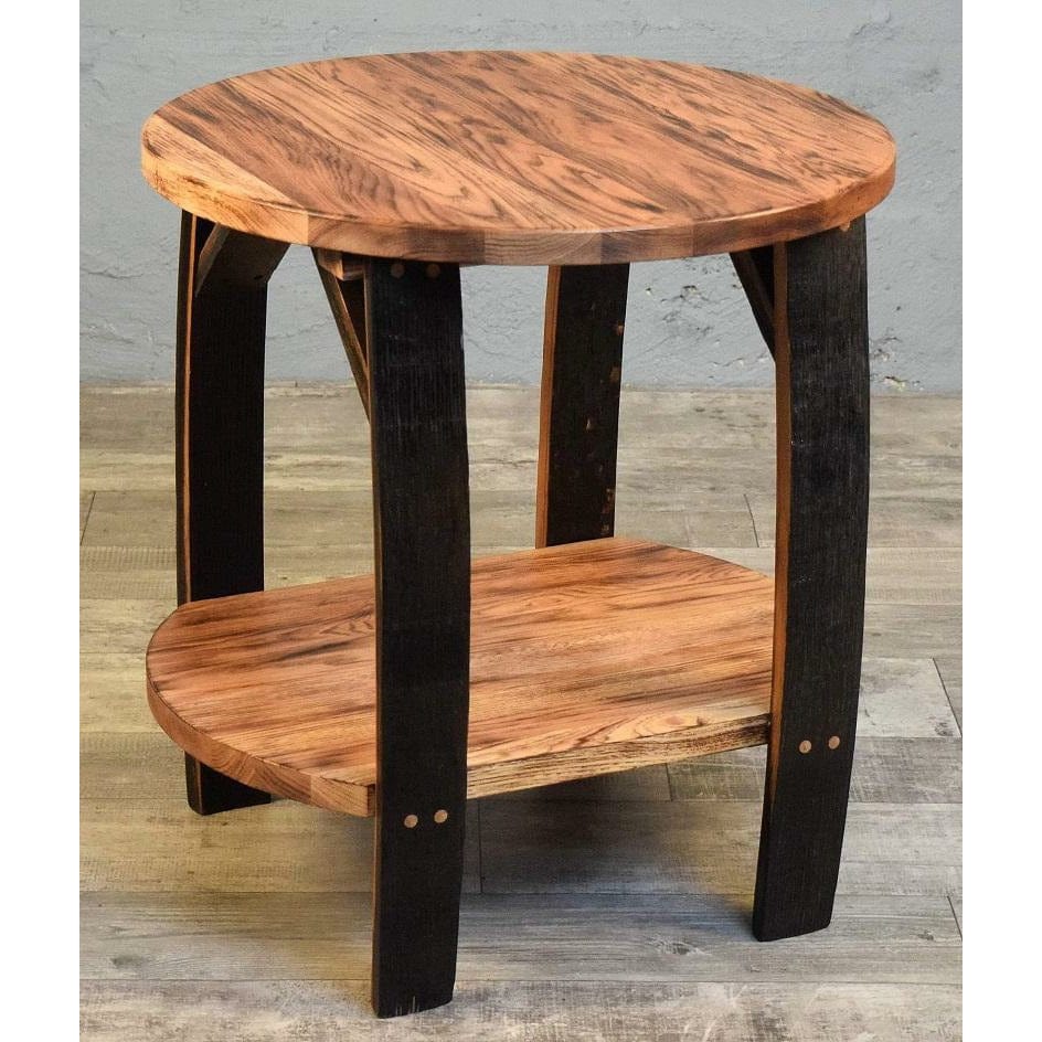 William Sheppee Shooter's Whiskey Barrel Burnt Hickory End Table - 1st Choice Furniture Direct
