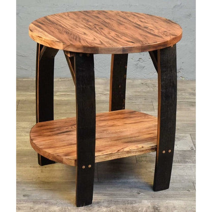 William Sheppee Shooter's Whiskey Barrel Burnt Hickory End Table - 1st Choice Furniture Direct