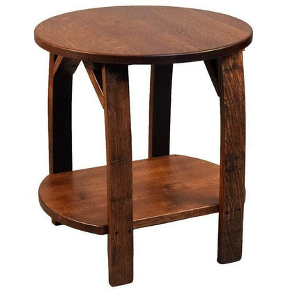 William Sheppee Shooter's Whiskey Barrel Stave Cherry End Table - 1st Choice Furniture Direct