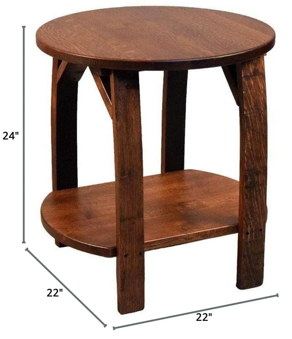 William Sheppee Shooter's Whiskey Barrel Stave Cherry End Table - 1st Choice Furniture Direct