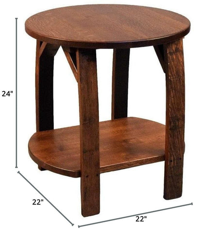 William Sheppee Shooter's Whiskey Barrel Stave Cherry End Table - 1st Choice Furniture Direct