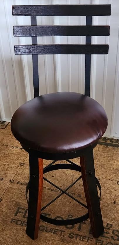 William Sheppee Shooters Whiskey Barrel Swivel Reverse Stave Leg Stool - 1st Choice Furniture Direct