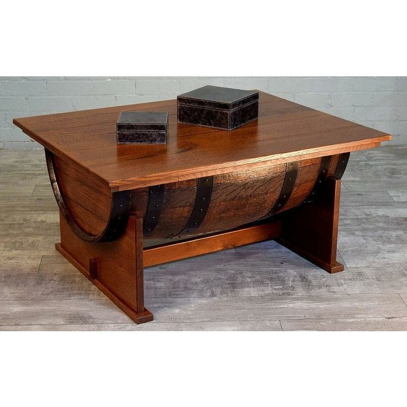 William Sheppee Shooter's Whiskey Half Barrel Coffee Table w/ Lift Top - SHO126 - 1st Choice Furniture Direct