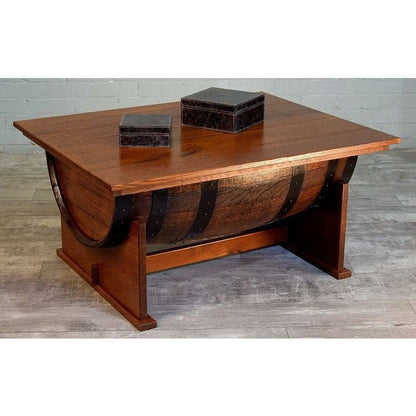 William Sheppee Shooter's Whiskey Half Barrel Coffee Table w/ Lift Top - SHO126 - 1st Choice Furniture Direct