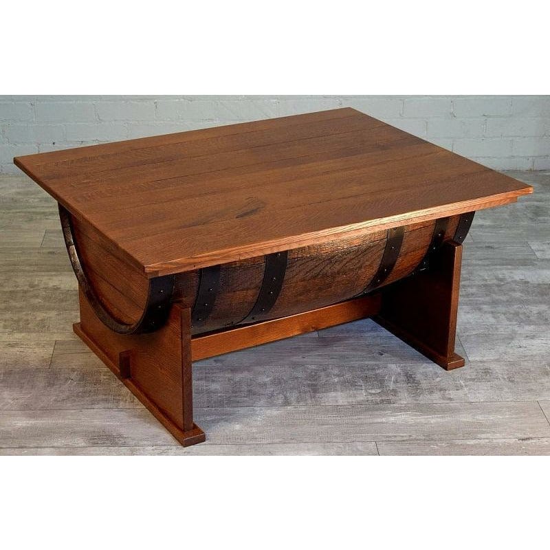 William Sheppee Shooter's Whiskey Half Barrel Coffee Table w/ Lift Top - SHO126 - 1st Choice Furniture Direct