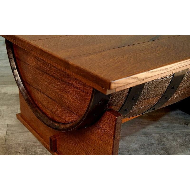William Sheppee Shooter's Whiskey Half Barrel Coffee Table w/ Lift Top - SHO126 - 1st Choice Furniture Direct