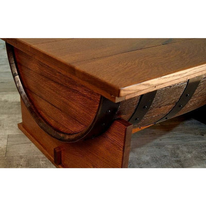 William Sheppee Shooter's Whiskey Half Barrel Coffee Table w/ Lift Top - SHO126 - 1st Choice Furniture Direct
