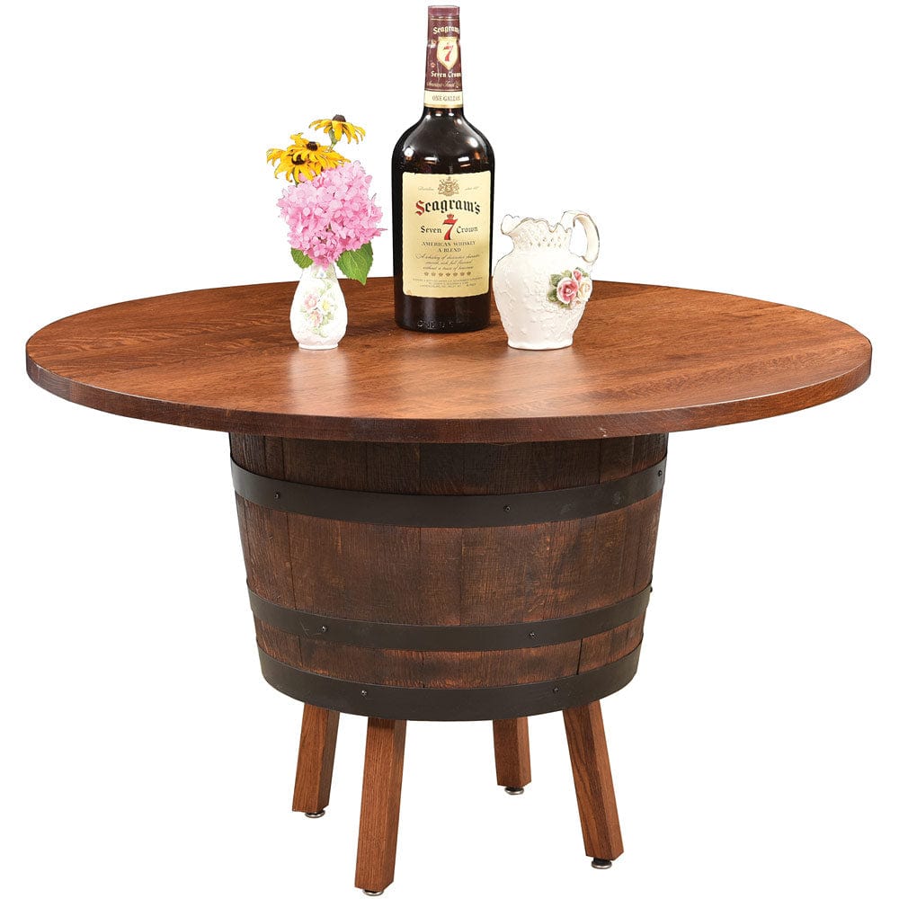 Whiskey barrel table and chairs online $99