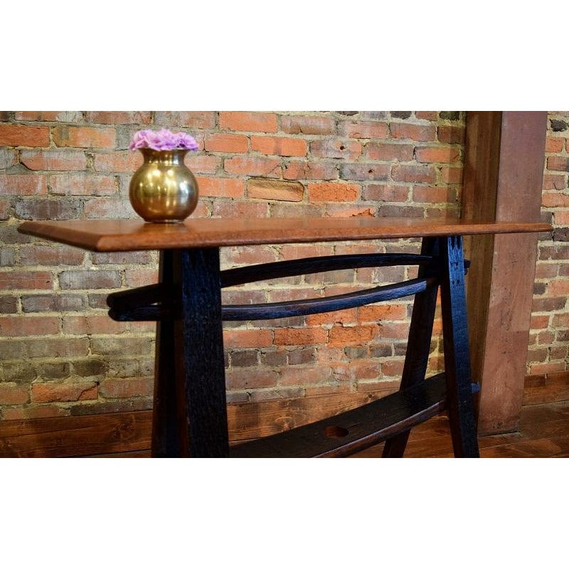 WILLIAM Sheppee USA Coffee Table William Sheppee Shooter's Whiskey Barrel Stave Cherry Console Table- SHO030