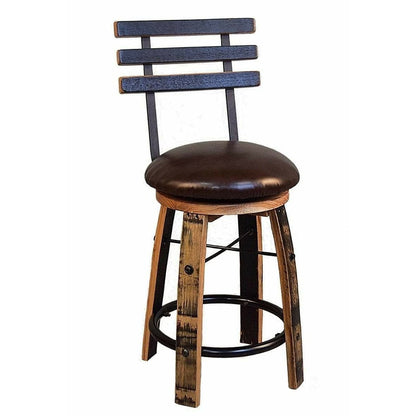 WILLIAM Sheppee USA Counter Stool Bar Stool 30 Inches William Sheppee Shooter's Whiskey Barrel Upholstered Swivel Counter/ Bar Stool w/Back- SHO111