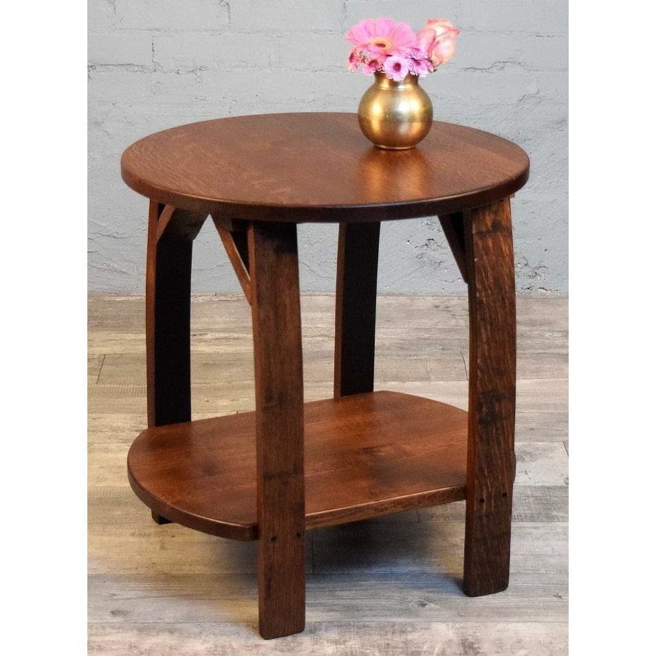 WILLIAM Sheppee USA End Table William Sheppee Shooter's Whiskey Barrel Stave Cherry End Table- SHO118