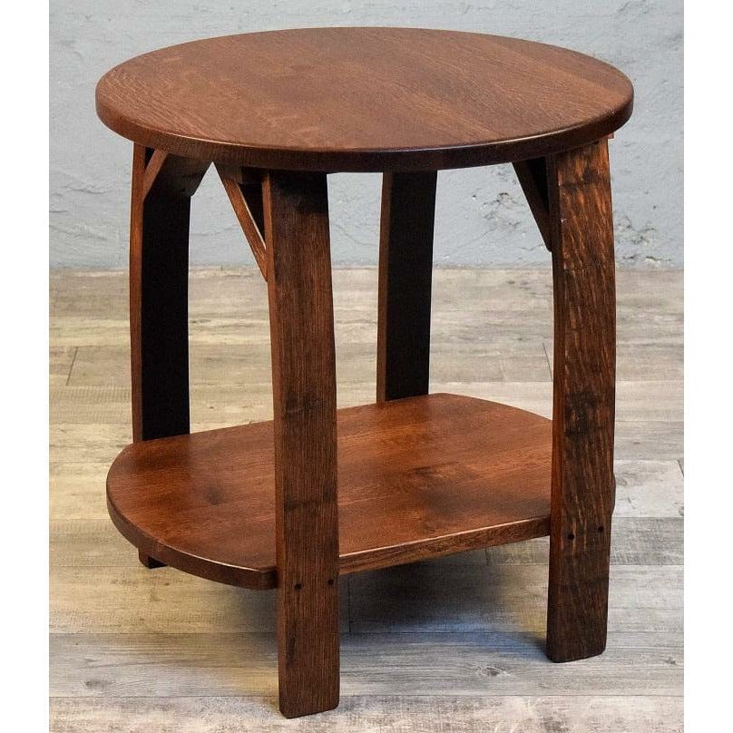 WILLIAM Sheppee USA End Table William Sheppee Shooter's Whiskey Barrel Stave Cherry End Table- SHO118