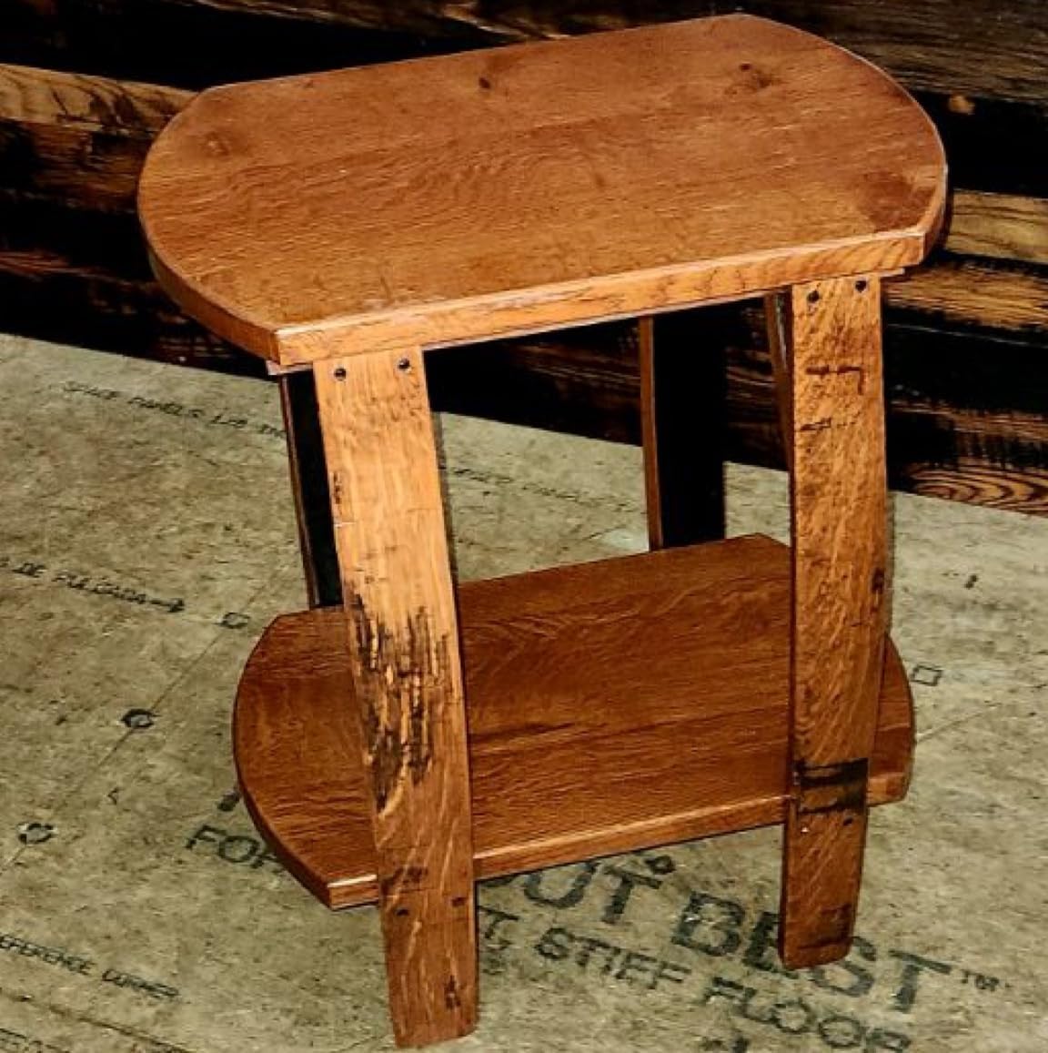 William Sheppee Whiskey Barrel End Table Shooters Amish Handcrafted - 1st Choice Furniture Direct