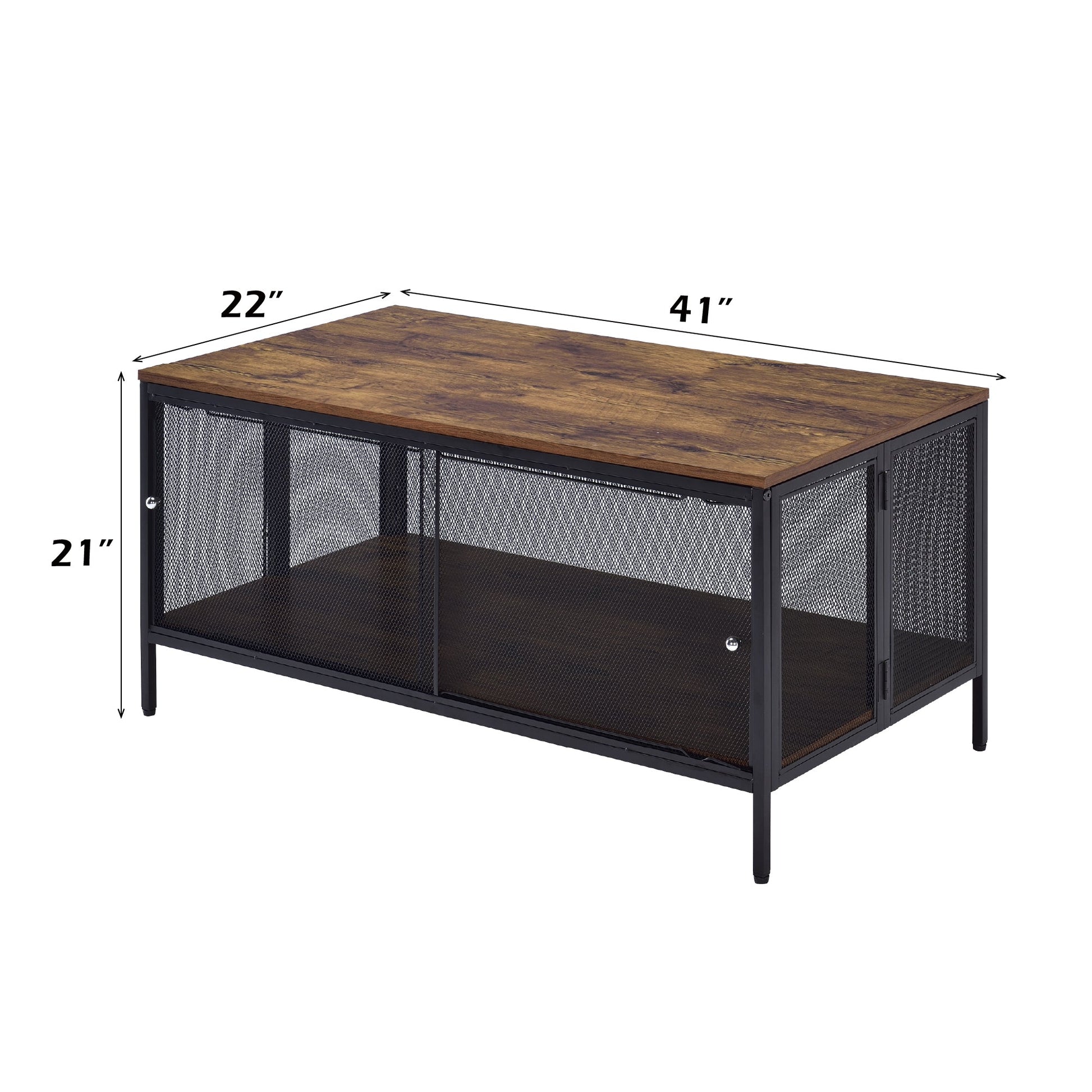 Winam Antique Oak & Black Finish Coffee Table - 1st Choice Furniture Direct