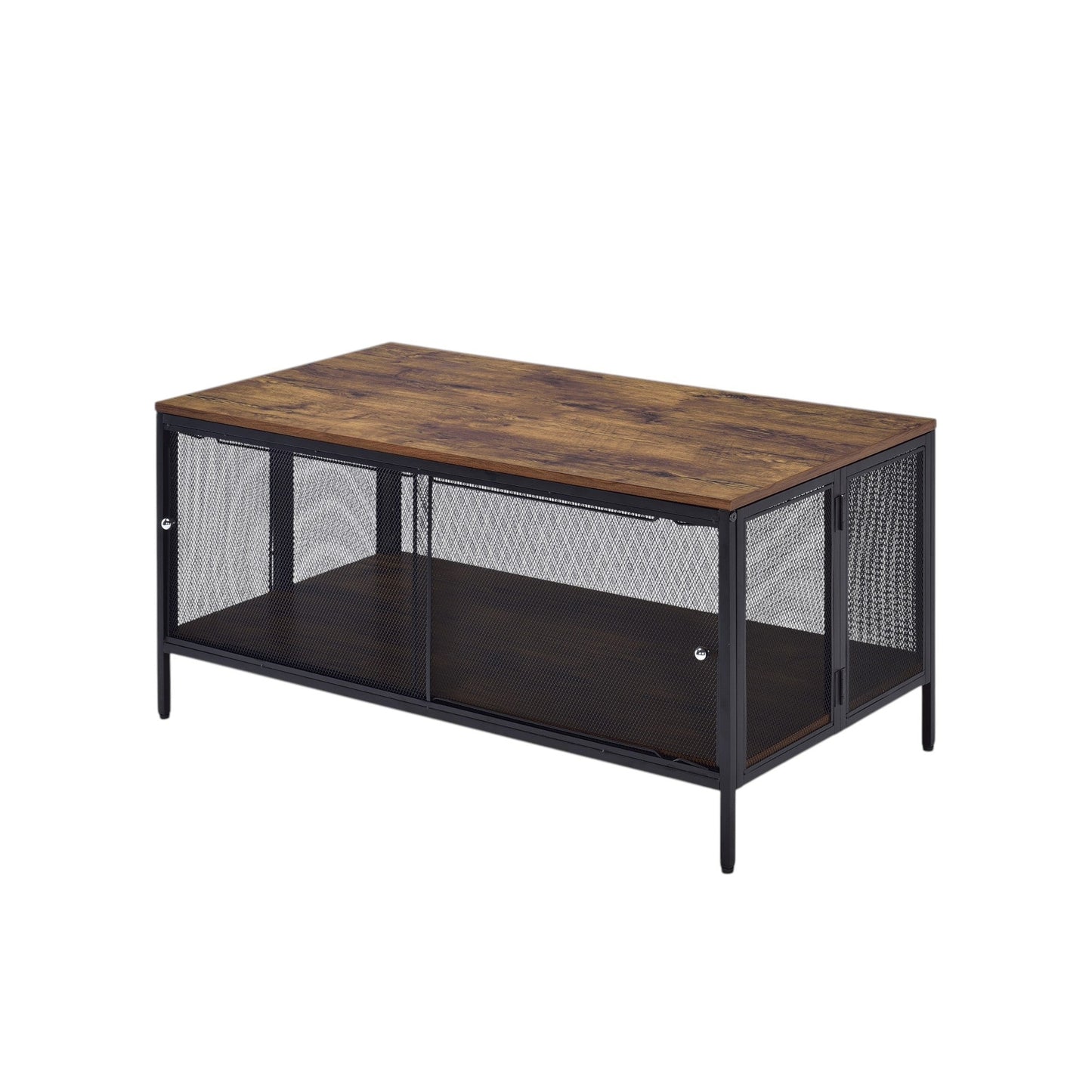 Winam Antique Oak & Black Finish Coffee Table - 1st Choice Furniture Direct
